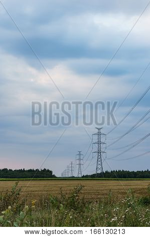 a power mast of a high voltage transmission line