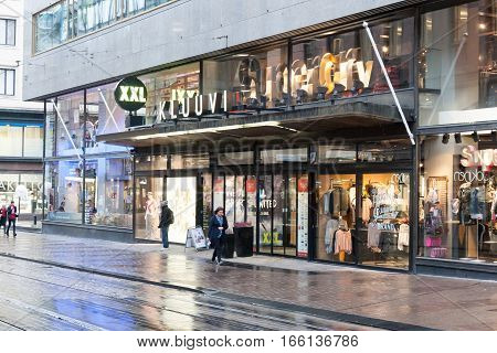 Helsinki, Finland - October 25:the Brisk Movement Of People On The Street Of Helsinki,finland-octobe