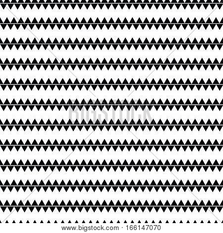 Geometric Line Monochrome Abstract Seamless Pattern With Triangle