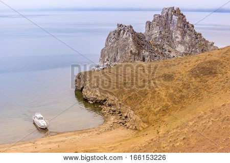 Summer landscape Cape Burhan on Baikal Lake