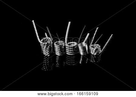 vape coil kanthal black isolated for cigarette