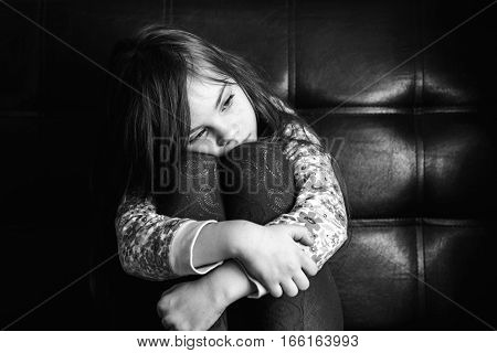 portrait of a girl who thought about something