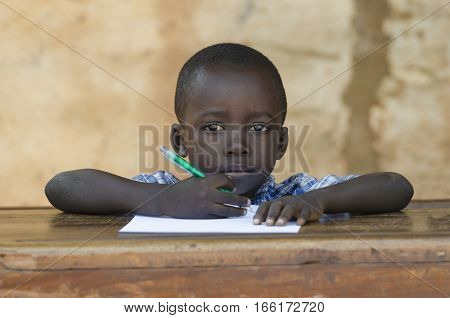 Very Proud Black African Boy Posing Under The Sun