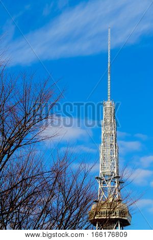 Nagoya Japan - Dec 29 2016 : Nagoya TV tower and Oasis 21 the city of Nagoya. Nagoya TV tower and Oasis 21 building known landmarks of Nagoya Japan.