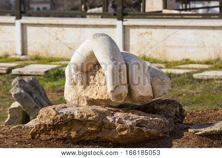 The ruins of the ancient citadel in Amman, Jordan