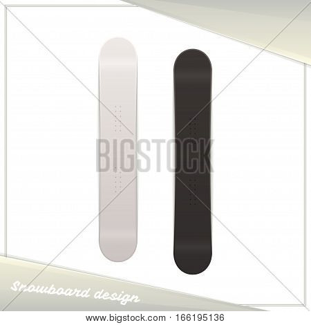 Snowboard Design. Dark and light on white background. It can be used as template for design presentations snowboard image