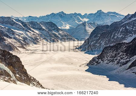 View Of The Ski Resort Jungfrau Wengen In Switzerland