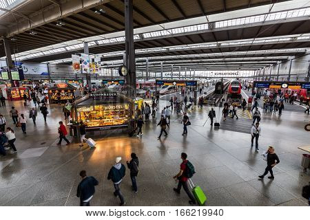 Interior View Of The Munich Main Railway Station