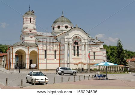 The Assumption of the Virgin Mary church in the town of Batak Bulgaria. Its construction started in 1912.