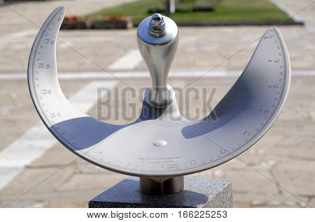 Precise sun clock dial in the town of Panagyurishte Bulgaria