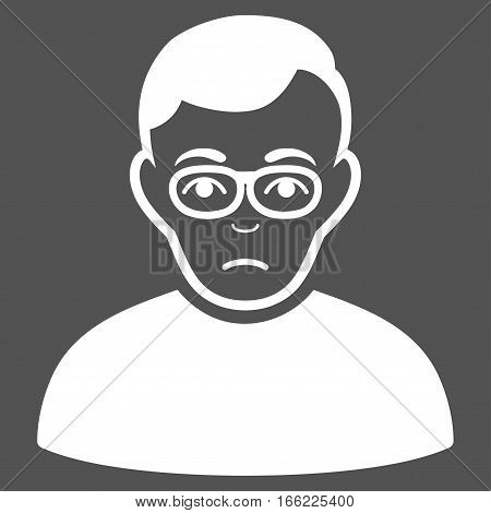 Downer vector icon. Flat white symbol. Pictogram is isolated on a gray background. Designed for web and software interfaces.