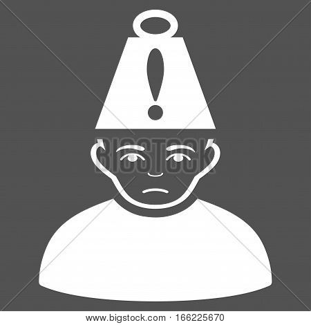 Head Stress vector icon. Flat white symbol. Pictogram is isolated on a gray background. Designed for web and software interfaces.