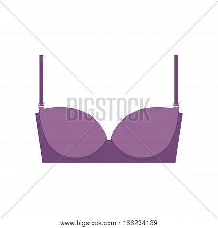 purple balconette brassier design icon with bow vector illustration