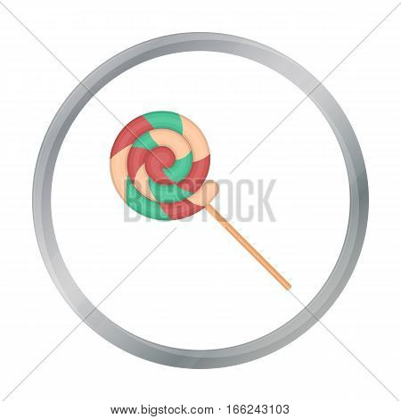 Lollipop icon in cartoon style isolated on white background. Circus symbol vector illustration. - stock vector