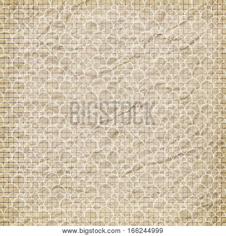 Vintage Background Texture with Grunge Grid and Bubbles
