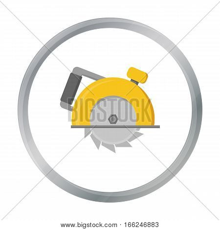 Circular saw icon in cartoon style isolated on white background. Build and repair symbol vector illustration. - stock vector
