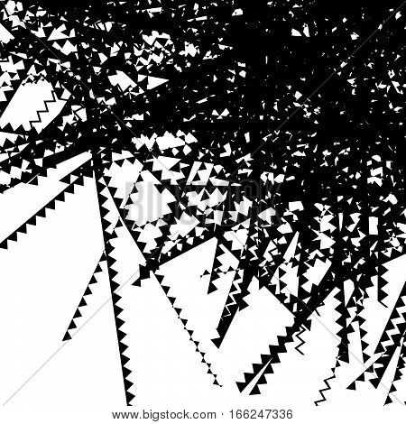 Edgy Zig-zag Lines Monochrome Texture, Pattern. Random Lines Geometric Art
