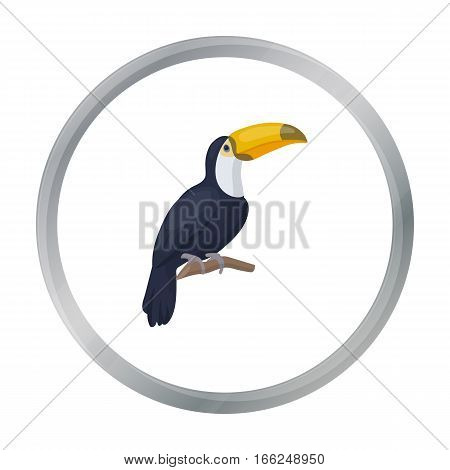 Toucan icon in cartoon style isolated on white background. Bird symbol vector illustration. - stock vector