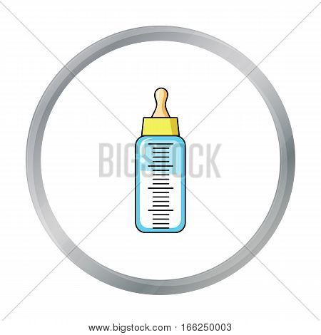 Baby bottle icon in cartoon style isolated on white background. Baby born symbol vector illustration. - stock vector