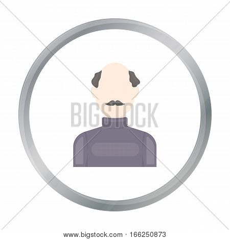 Bald head icon cartoon. Single avatar, peaople icon from the big avatar cartoon. - stock vector