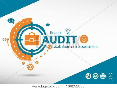 Audit Concept On Target Icon Background.
