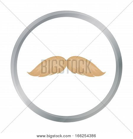 Man s mustache icon in cartoon style isolated on white background. Beard symbol vector illustration. - stock vector