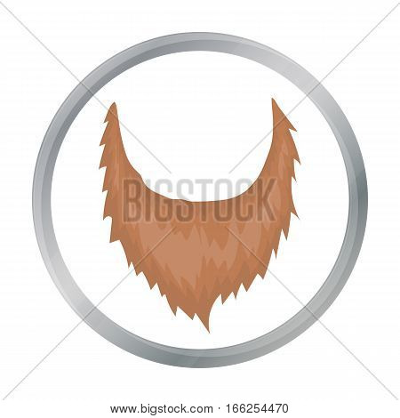 Man s beard icon in cartoon style isolated on white background. Beard symbol vector illustration. - stock vector