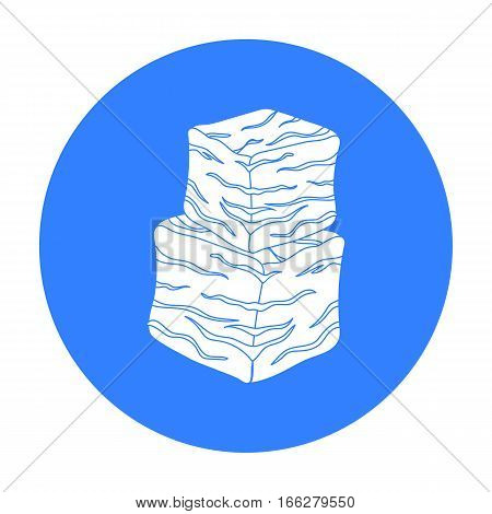 Diced beef icon in black style isolated on white background. Meats symbol vector illustration