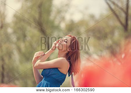 Portrait Of Gorgeous Woman Outside