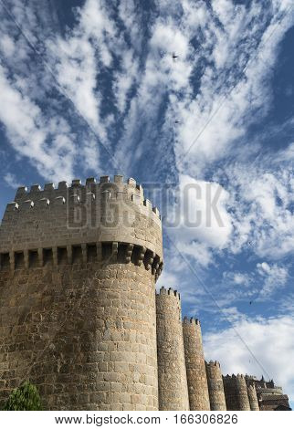 Avila (Castilla y Leon Spain): the famous medieval walls surrounding the city