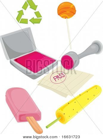 不同的对象的白色上的插图