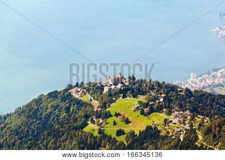 Aerial view from the Rochers de Naye Switzerland