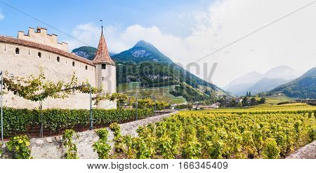 Famous castle Chateau d'Aigle in canton Vaud Switzerland