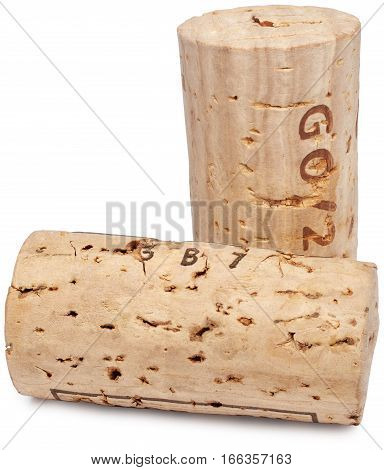Wine corks isolated on the white abckground