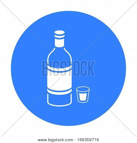 Vodka icon in blue style isolated on white background. Alcohol symbol vector illustration.