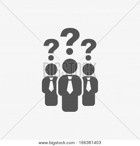 question mark over people icon stock vector illustration