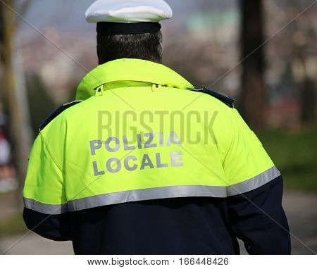 Traffic Cop With High Visibility Uniform And The Words Local Pol