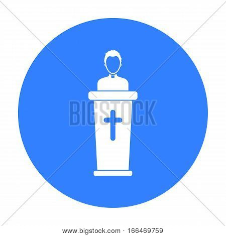 Priest icon in blue style isolated on white background. Religion symbol vector illustration. - stock vector