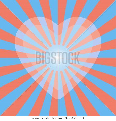light blur heart on sunburst background,vector Illustration EPS10