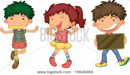 illustrazione di un bambini su sfondo bianco