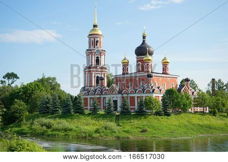 Resurrection Cathedral in the city of Staraya Russa in the June sunny day. Novgorod region, Russia