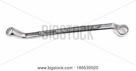 spanner wrench curved isolated on white background