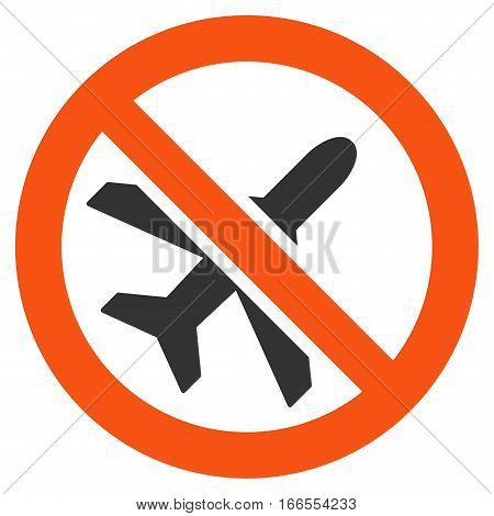 Forbidden Ariplanes vector pictograph. Style is flat graphic symbol.