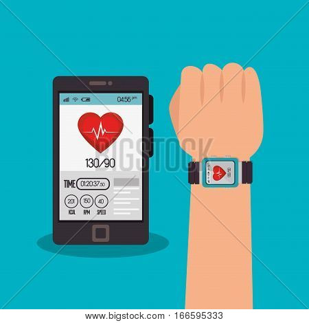 weareable technology with healthy lifestyle vector illustration design