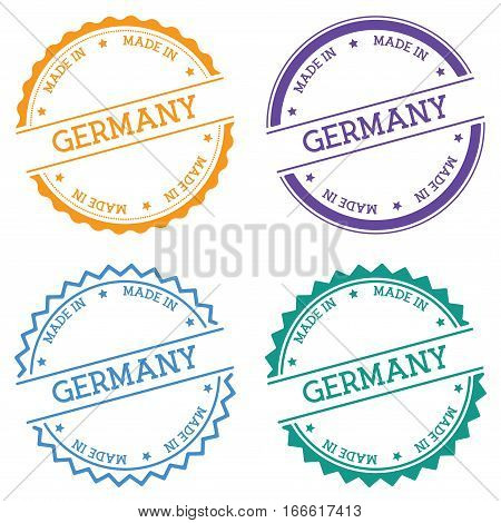 Made In Germany Badge Isolated On White Background. Flat Style Round Label With Text. Circular Emble