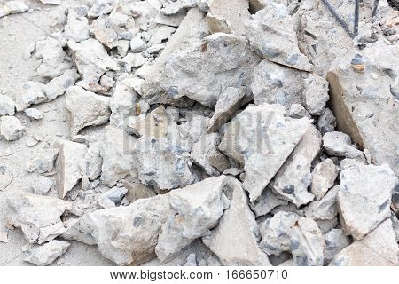 Breaking concrete with drill ,power tool, hammer