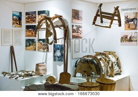 Roscigno Vecchia Italy - April 02011: The little museum of the abandoned old quarter