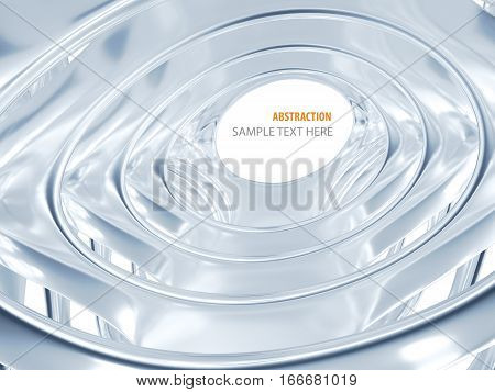 3d illustration of metal crome abstract bionic futuristic structure on white background