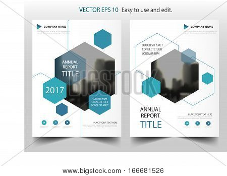 Blue hexagon annual report Leaflet Brochure Flyer template design book cover layout design abstract business presentation template a4 size design