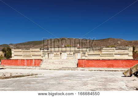 Mayan city ruins in Mitla near Oaxaca city. The most important of the Zapotec religious centers
